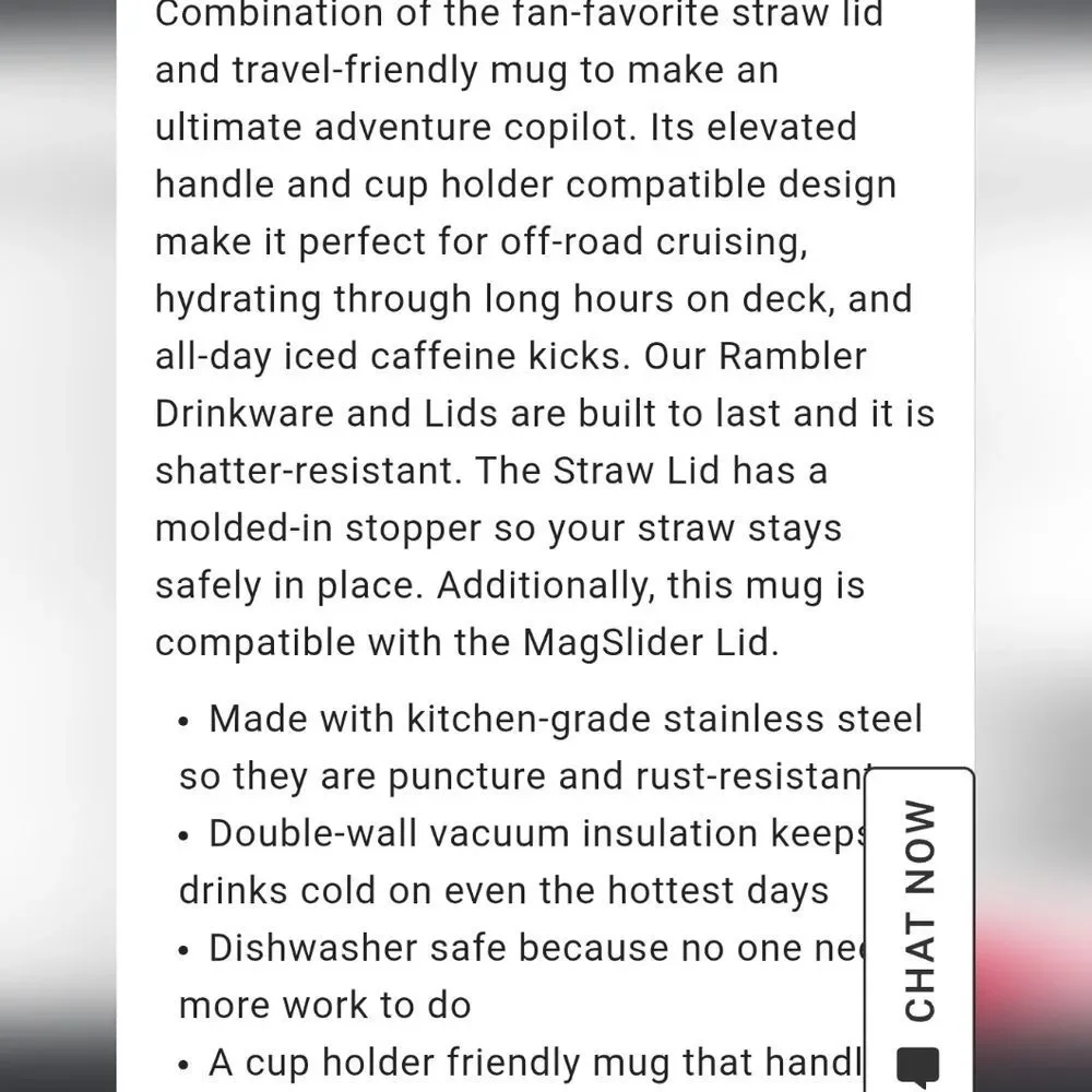 YETI‎ Rambler 25oz Mug w/Straw Lid- Rescue Red